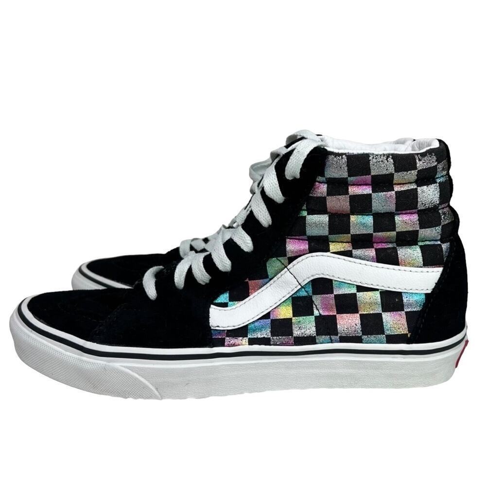 Vans High Top Iridescent Checkerboard Size 8.5